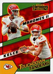 Patrick Mahomes II, Travis Kelce [Emerald] Football Cards 2022 Panini Contenders Touchdown Tandems Prices