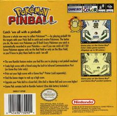 Pokemon Pinball - Back | Pokemon Pinball GameBoy Color