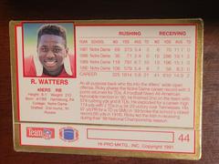Reverse | Ricky Watters Football Cards 1991 Action Packed Rookie Update