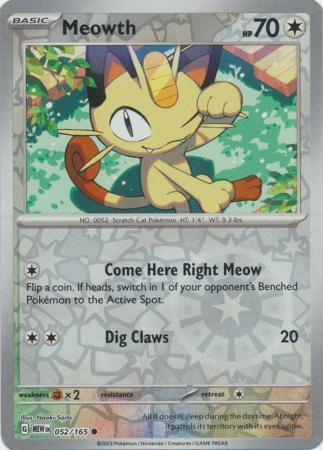 Meowth [Reverse Holo] #52 Pokemon Scarlet & Violet 151