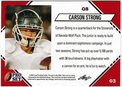 Back | Carson Strong [White] Football Cards 2021 Pro Set College