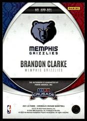 Back | Brandon Clarke [Red] Basketball Cards 2021 Panini Chronicles Apprentice Signatures