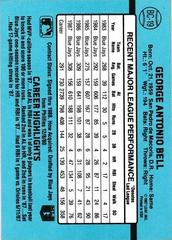 Back Of Card | George Bell Baseball Cards 1988 Donruss MVP