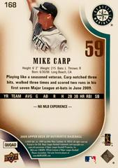 Rear | Mike Carp [Copper] Baseball Cards 2009 SP Authentic