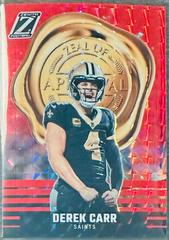 Derek Carr [Red] #3 Football Cards 2023 Panini Zenith Zeal of Approval Prices
