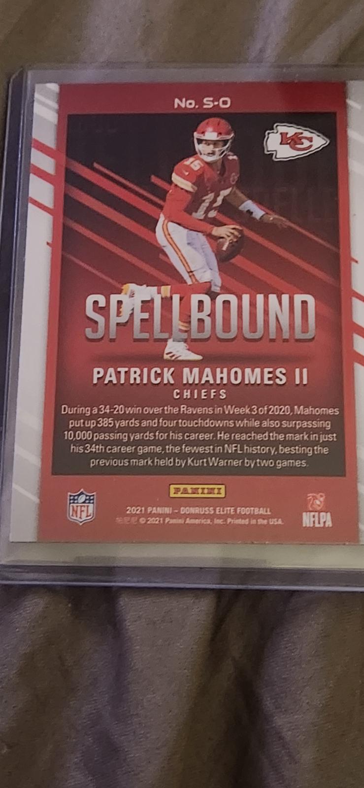 Patrick Mahomes Ii S O Prices Panini Donruss Elite Spellbound