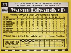 Rear | Wayne Edwards Baseball Cards 1990 Topps Traded Tiffany