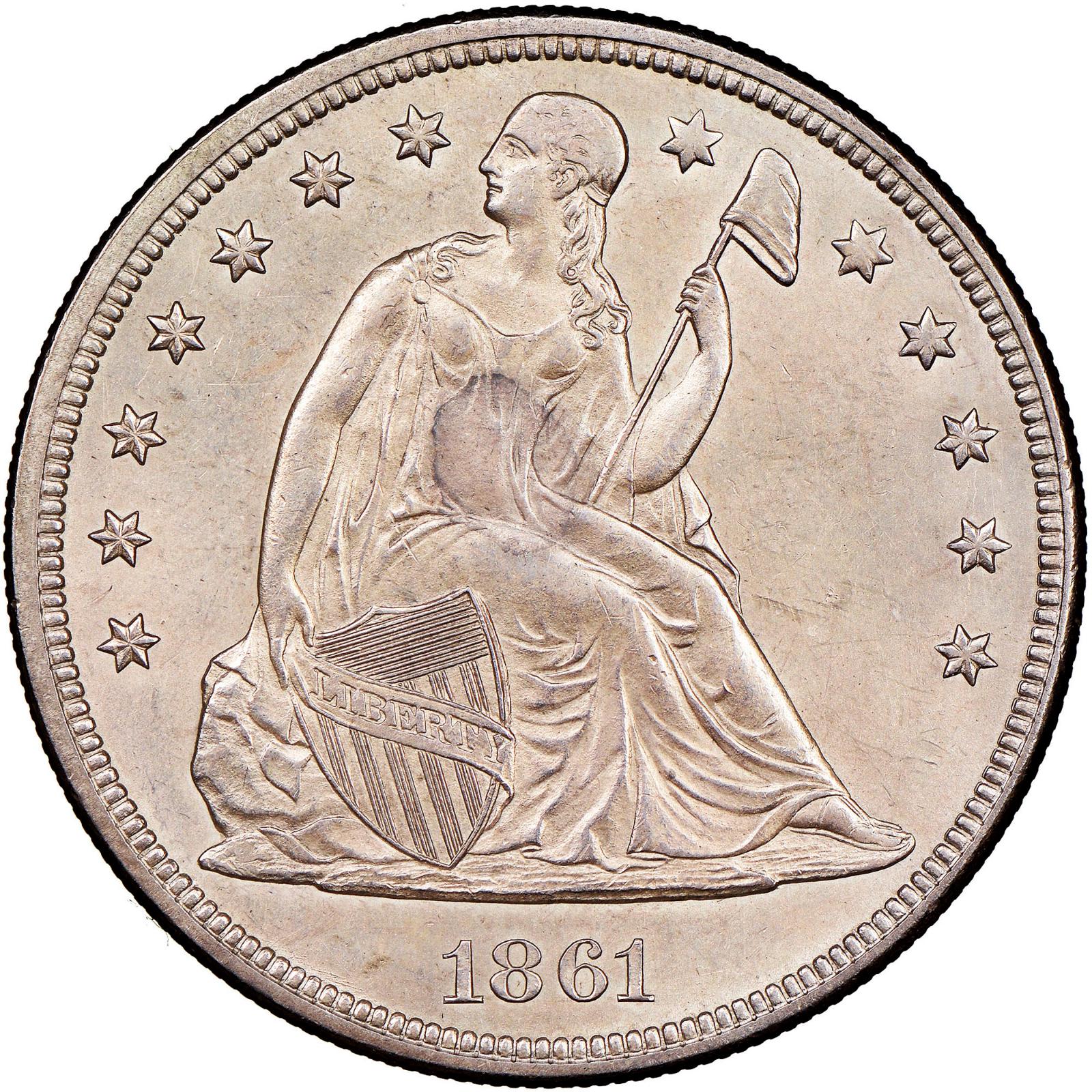 1861 [PROOF] Coins Seated Liberty Dollar