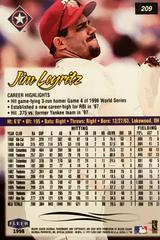 Rear | Jim Leyritz Baseball Cards 1998 Ultra