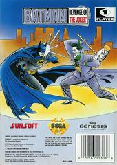 Batman Revenge Of The Joker - Back | Batman Revenge of the Joker Sega Genesis