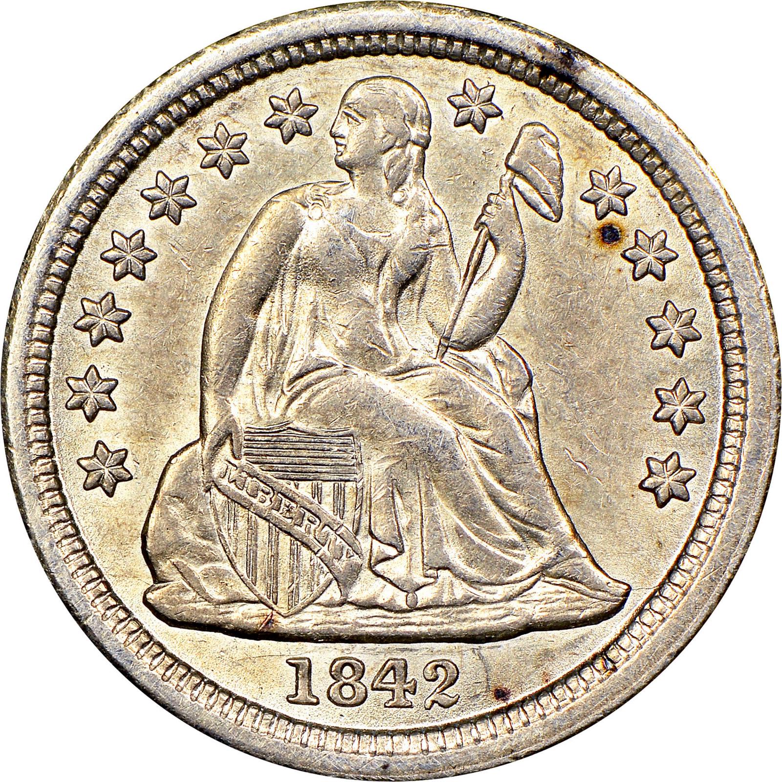 1842 Coins Seated Liberty Dime