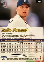 Rear | Bubba Trammell Baseball Cards 1998 Ultra