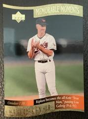 Cal Ripken Jr #3 Baseball Cards 1997 Upper Deck Memorable Moments Prices