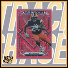 Nick Chubb [Red Flood] #23 Football Cards 2021 Panini Obsidian Prices