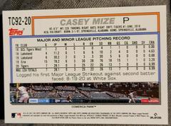 Back Of Card Casey Mize 1992 Redux Tc92-20 | Casey Mize [rainbow] Baseball Cards 2021 Topps Update 1992 Redux Chrome