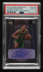 Carsen Edwards [Electric Etch Purple] Basketball Cards 2019 Panini Obsidian Rookie Autographs Prices