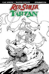 Red Sonja / Tarzan [Lopresti Black White] #6 (2018) Comic Books Red Sonja / Tarzan Prices