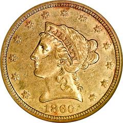 1860 [TYPE 2] Coins Liberty Head Quarter Eagle Prices