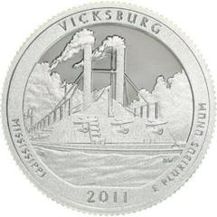 2011 S [SILVER VICKSBURG PROOF] Coins America the Beautiful Quarter Prices