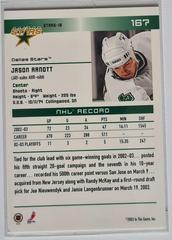 Backside | Jason Arnott [Action] Hockey Cards 2003 ITG Toronto Star