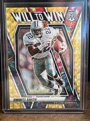 Emmitt Smith [Reactive Yellow] Football Cards 2021 Panini Mosaic Will to Win Prices