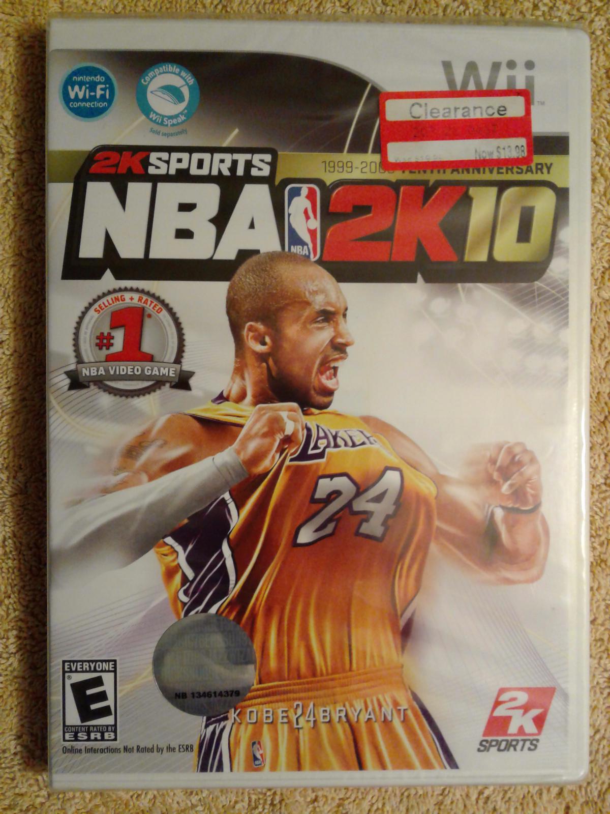 NBA 2K10 New Item, Box, and Manual Wii