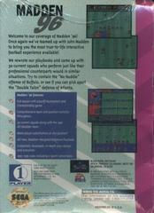 Madden 96 - Back | Madden 96 Sega Game Gear