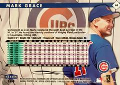 Rear | Mark Grace Baseball Cards 1998 Fleer Tradition