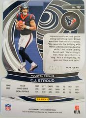 Back Of Card /20 | C.J. Stroud [Pink Neon DieCut] Football Cards 2023 Panini Spectra
