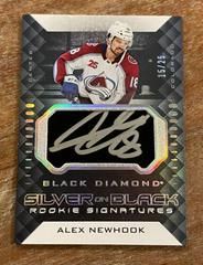 Alex Newhook [Spectrum] #SB-AN Hockey Cards 2021 Upper Deck Black Diamond Silver on Black Rookie Signatures Prices
