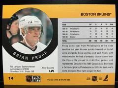 Back | Brian Propp Hockey Cards 1990 Pro Set