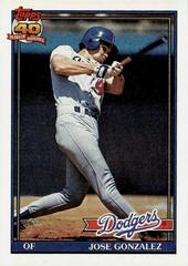 Jose Gonzalez [ERR Photo Billy Bean Batting Left Handed] #279 Baseball Cards 1991 Topps Prices