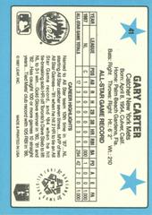 Reverse | Gary Carter Baseball Cards 1988 Panini Donruss All Stars