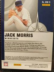 Back Of Card | Jack Morris Baseball Cards 2022 Panini Mosaic Will to Win