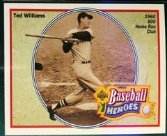 1960 500 Home Run Club #34 Baseball Cards 1992 Upper Deck Heroes Ted Williams Prices