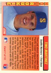 Reverse | Tino Martinez Baseball Cards 1992 Score Hot Rookies