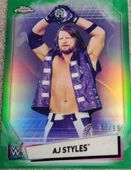 AJ Styles [Green Refractor] Wrestling Cards 2021 Topps Chrome WWE Image Variations Prices