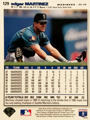 Rear | Edgar Martinez Baseball Cards 1995 Collector's Choice Se
