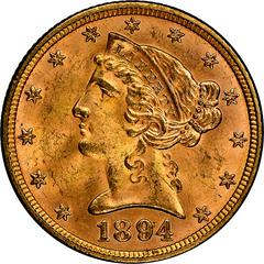 1894 [PROOF] Coins Liberty Head Quarter Eagle Prices