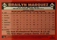 Rear | Brailyn Marquez Baseball Cards 2021 Topps Chrome 1986