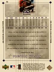 Rear | Preston Wilson Baseball Cards 2003 Upper Deck Patch Collection