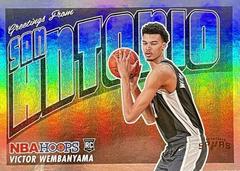 Victor Wembanyama [Holo] Basketball Cards 2023 Panini Hoops Rookie Greetings Prices