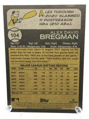 Back Of Card | Alex Bregman Baseball Cards 2022 Topps Heritage