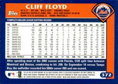 Back Of Card | Cliff Floyd Baseball Cards 2003 Topps