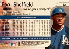Rear | Gary Sheffield Baseball Cards 2000 Fleer Impact
