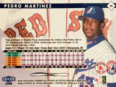 Rear | Pedro Martinez Baseball Cards 1998 Fleer Tradition