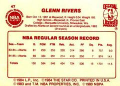 Back Side | Doc Rivers Basketball Cards 1986 Star