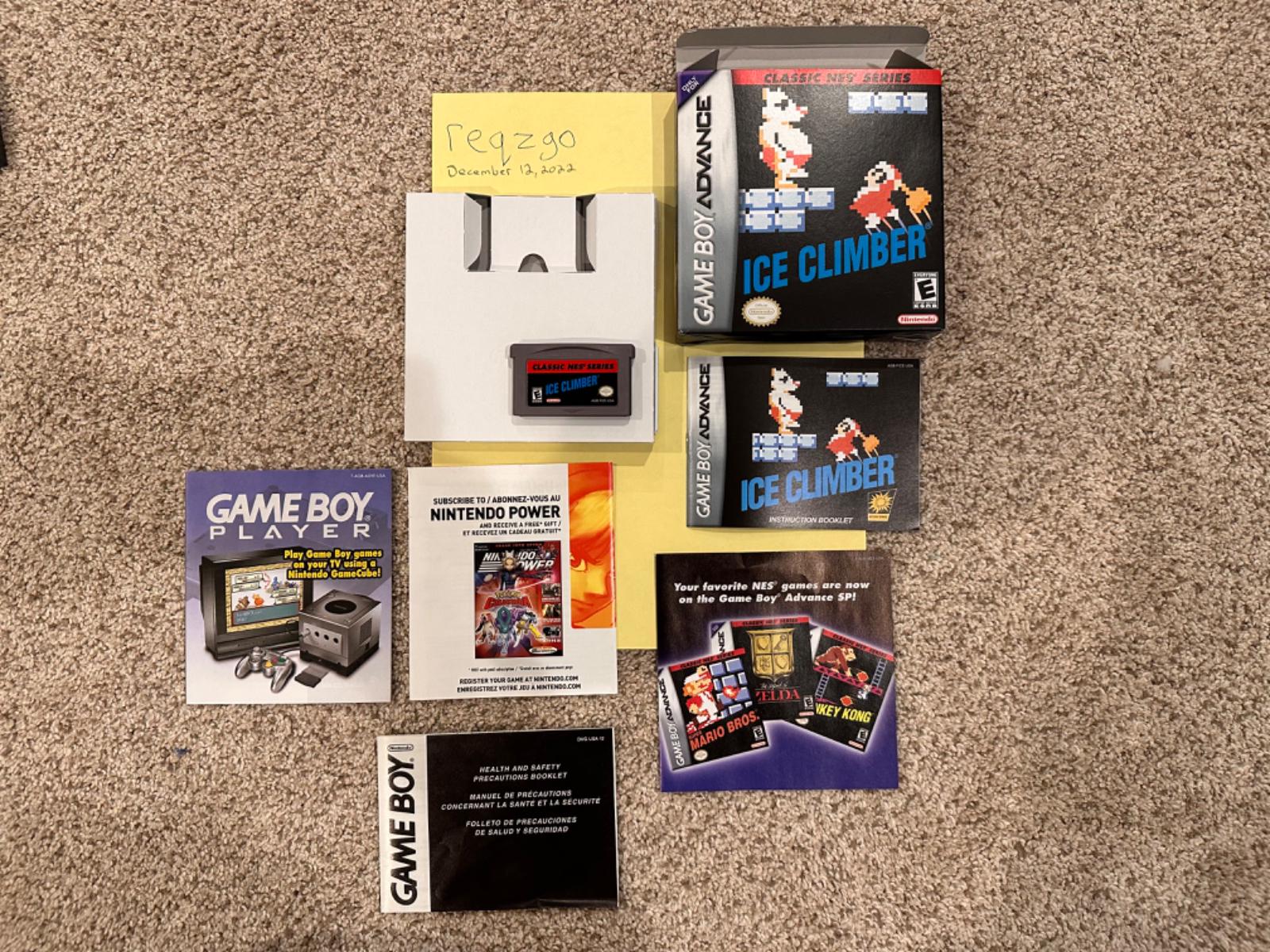 Ice Climber [Classic NES Series] Item, Box, and Manual GameBoy Advance