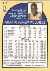 Back | Orlando Wollridge Basketball Cards 1990 Hoops