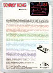Back Cover | Donkey Kong Colecovision